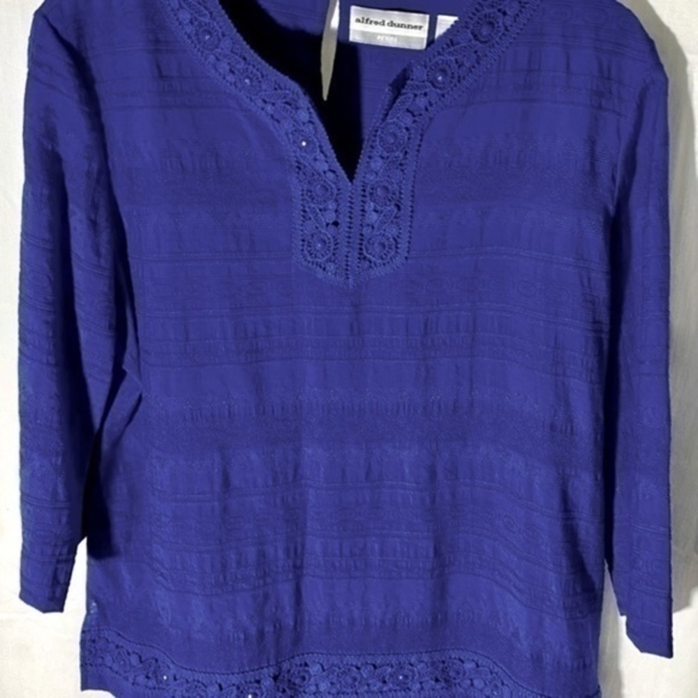 ALFRED DUNNER BLUE BLOUSE SIZE 16P